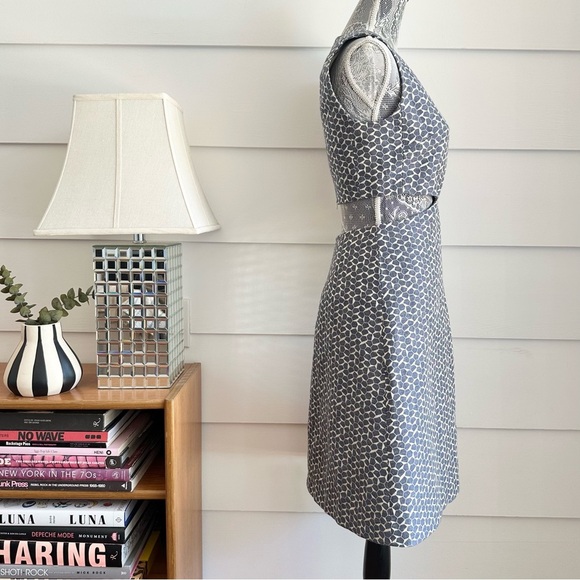 Tory Burch Navy Tessera Cut-out Dress Sateen Jacquard Size 2 - Picture 5 of 10